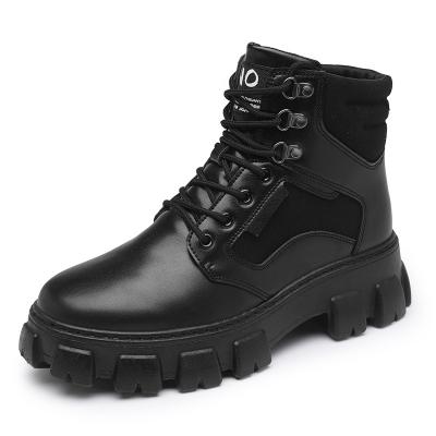 China Round 2022 Autumn Winter Men Rubber Snow Boots Walking Spring Winter Men's Shoes Warm Running Lace Up Boot Shoes for sale