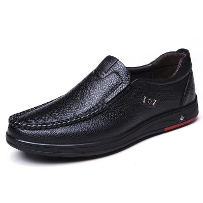 China Wholesale Hot Selling Leather Shoes Single Hard Lightweight Black Business Casual Shoes Slip-On Cushioning Loafers Man Leather Shoes for sale