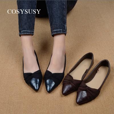 China Custom New Arrival Ladies Flat Lady Flat Sandals Summer PU Leather Solid Color Sharp Dress Flat Shoes Women Flat Sandals for sale