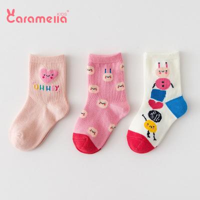 China Cute Animal Pattern Cartoon Caramella Girls Children Kids Cotton Socks Sweat-absorbent Pattern for sale