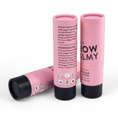 China Low moq recycled wick perfume glass cosmetic packaging materials custom cylinder box lift pink paper tube for sale