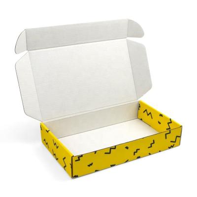 China Yellow Corrugated Underwear Dress Corrugated Cardboard Sock Gift Apparel Packaging Box Materials Folding Recycled Custom Printing Mailing Mailing Box for sale