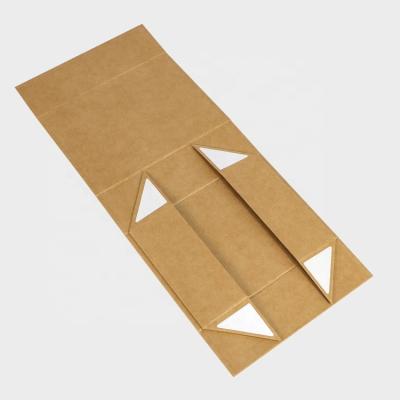 China Free Sample Materials Recycled Kraft Paper Folded Box Clothing Underwear Shoes Hair Extension Corrugated Wine Folding Magnetic Gift Storage Box for sale