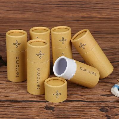 China Biodegradable Custom Empty Lip Gloss Kraft Paper Lip Balm Packaging Containers for sale