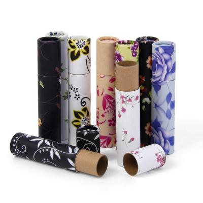 China Recycled Biodegradable Empty Paper Stick Deodorant Container Paper Lift Out Small Round Packaging Tubes Box For Lip Balm for sale