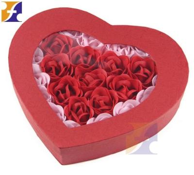 China 2018 HOT Handmade Heart Shaped Flower Chocolate Wrapping Packaging Box With Clear PVC Window for sale