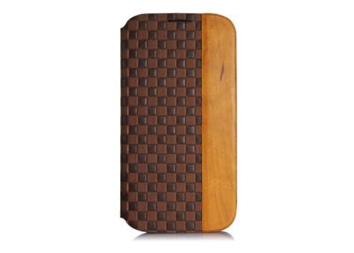 China Customized Wood Samsung Galaxy S4 Folio Case , Leather Book Style Case For Mobile Phones for sale