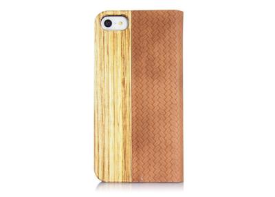 China Zebra Wood and Leather Apple Iphone Protective Cases , Bamboo Wooden Phone Protection Covers for sale