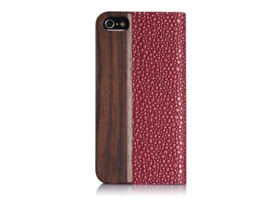 China Luxury Real Wood and leather Mobile Phone Covers , Apple Tablet Phone Protection Case for sale