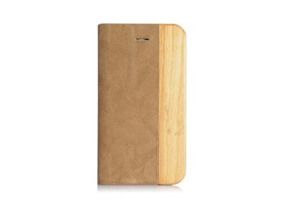 China Caja en folio reciclada del teléfono celular de madera y del cuero para las cubiertas del teléfono 4/4S del iPhone en venta