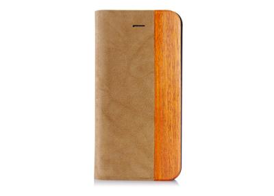 China IPhone van luxeapple 5/5s het Foliogeval van het iPhoneleer met Echt Hout Te koop