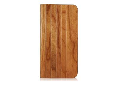 China Luxury Leather Flip Phone Case , Iphone 6 Wooden Cell Phone Case With Stand for sale