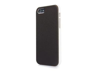 China Iphone5 / 5s Classical Black Leather Apple Iphone Protective Cases With PC Shell for sale