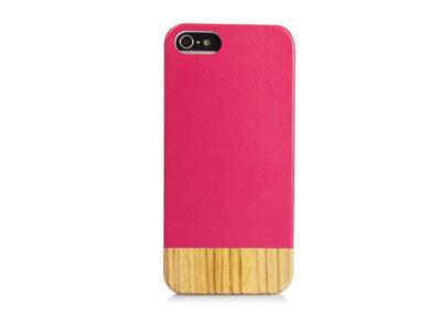 China Red Leather and Zebra iPhone 5 Wooded Back PC Case for sale