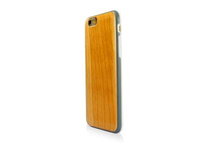 China Yellow Stylish Wooden Cell Phone Case Recycled , hand-polished for sale