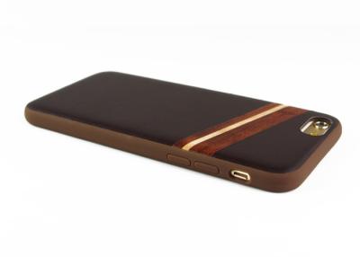 China Custom iPhone6 Wooden Mobile Phone Case PU Leather Anti Scratches for sale