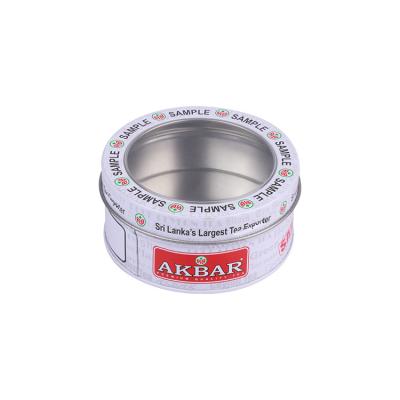 China Hot Selling Mini Metal Recyclable Tin Can Round Gift Box With Transparent Window for sale