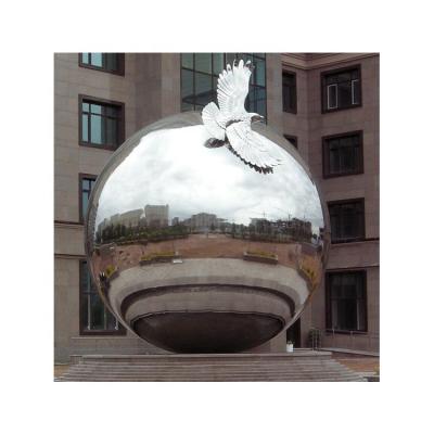 China Good Quality Large Durable Modern Outdoor Stainless Steel Sphere Sculpture Metal Ball Mirror Polished Sculpture For Sale for sale