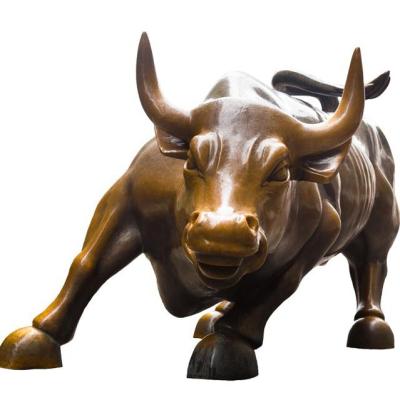 China Large Casting Durable Modern Bronze Wall Street Bull Statue Bronze Animal Statue For Outdoor Decoration for sale