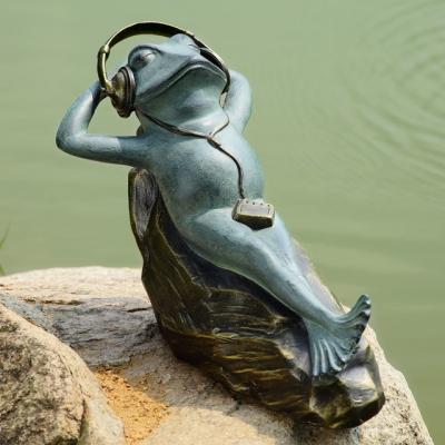 China Durable Contemporary High Quality Bronze Metal Beautiful Frog Animal Decorative Sculpture Sculpture For Sale for sale