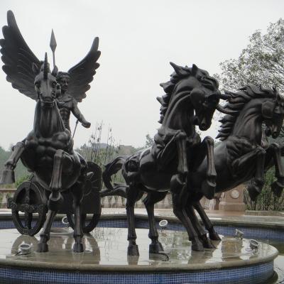 China Durable Contemporary Famous Life Size Antique Mount Horse Animal And Warrior Bronze Statue For Garden Decoration for sale