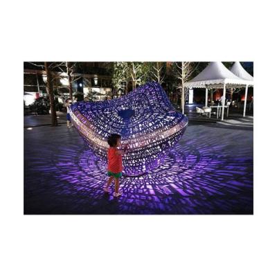 China Modern Design Durable Famous High Quality Decorative Stainless Steel Led Light Sculpture For Garden Decoration for sale