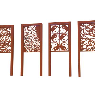 China Custom landscape durable modern decorative corten steel animal sculpture metal light screen sculpture for sale for sale