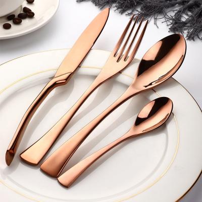 China High end workable pink flatware set KAYA copper flatware set gold stainless steel flatware sets wedding mirror silverware cuttlery for sale