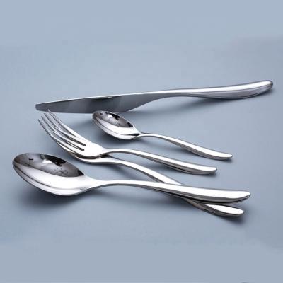 China 304 Stainless Steel Dinnerware Set High Quality Viable Silver Spoons And Forks Mirror Silverware Hotel Flatware Wedding Cutlery Set for sale