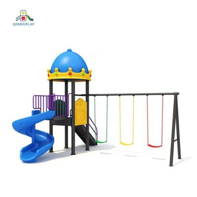 China custom cheap 3-12years kids plastic swing slide set small indoor kids playground equipment for sale