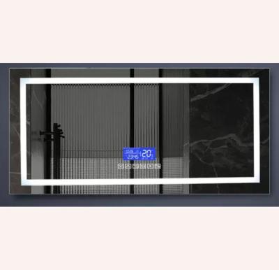 China Magnifying LED CALENDAR LIGHT TIME-TEMPERATURE DISPLAY FRAME VERTICAL ALUMINUM MIRROR for sale