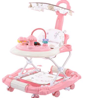 China Anti-rollover High Quality Round Baby Walker Stroller Baby Car Baby Walker Pink for sale