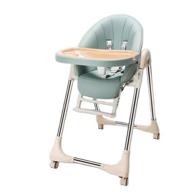 China 2021 newest design PP+stainless steel pipe baby kids folding baby highchair baby dining chair height adjustable for kids eat for sale