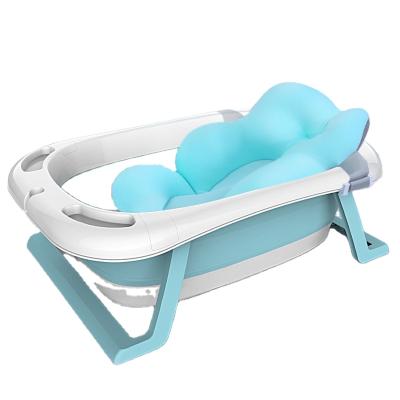 China 2021 Latest Design PP+TPE Cute Folding Bathtub/Hot Selling Baby Set Plastic Foldable Baby Bathtub/With Thermometer Sensor for sale