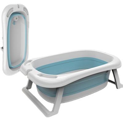 China 2021 Latest Design Viable Cute Folding/Hot Selling Baby Bathtubs Set Plastic Foldable Baby Bathtub/With Thermometer Sensor for sale