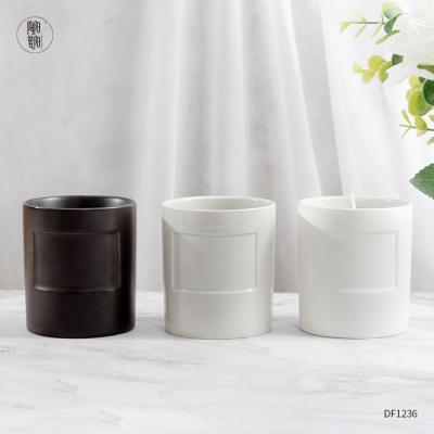 China Wholesale Home Custom Scented Cup European Style Plant Decoration Ceramic Candle Jars for sale