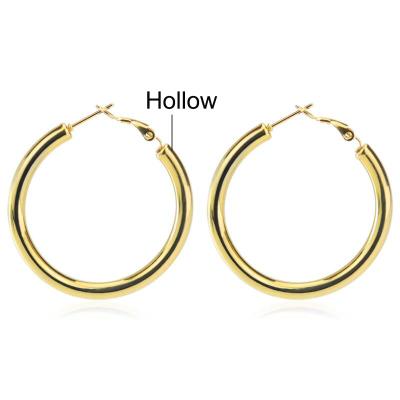 China New Trendy Fashion Design Gold Plated Hollow Tube Around Circles Earrings For Women Girls for sale