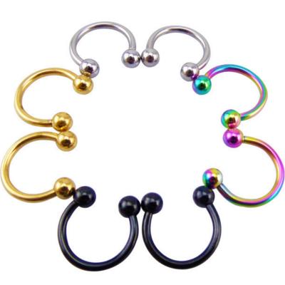 China Anodized Stainless Steel Body Jewelry No Piercing Fake Nose Rings for sale