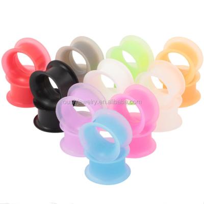 China Hot Red Silicone Ear Plugs Double Rocket Silicon Flesh Tunnel Piercing for sale