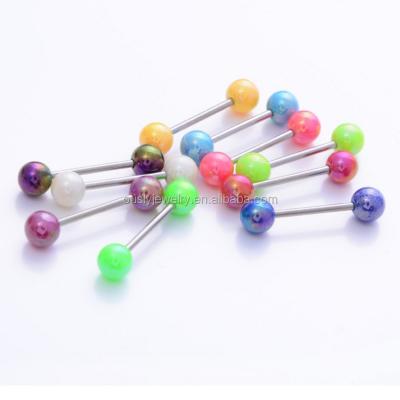 China Cheap Resin Balls Stainless Steel Tongue Flashing Piercing Vibrating Rings for sale