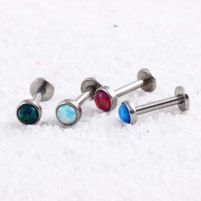 China Vintage Unique Hot Selling High Quality Stainless Steel Opal Labret Studs for sale