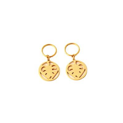 China TRENDY Fashion Women Jewelry 316L Stainless Steel 24K Gold Circle Earring for sale