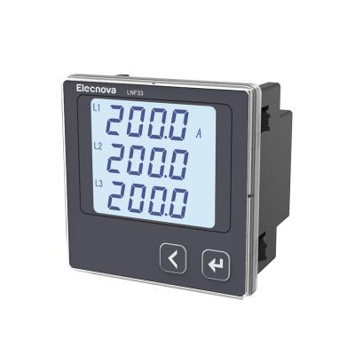 China 72*72 Panel Mounted LCD Digital Display 3 Phase Micro Current Amp Meter LNF33 for sale