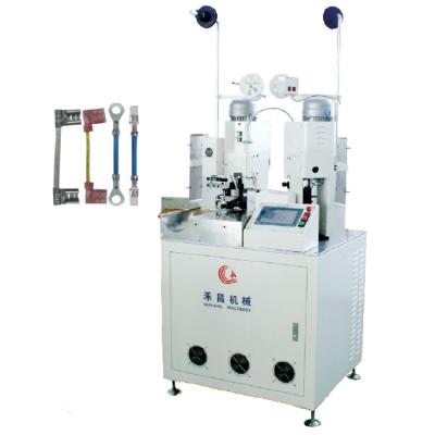 China AWG30-AWG18 Fully Automatic Double Head Cable Wire Cutting Stripping Machine / Lug Crimping Machine for sale