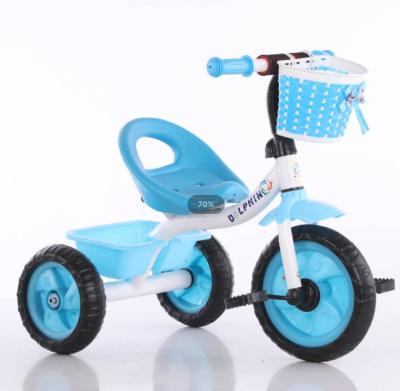 China Factory price wholesale cheap multi color hot sale ride three wheels kids pedal tricycle with basket for sale