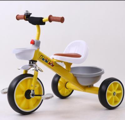 China Hot Sale Easy Ride Install Children Three Wheel Baby Tricycle With Leather Seat for sale