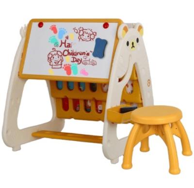 China Modern PE Material Multifunctional 3 in 1 Foldable Children's Drawing Board Shelf and Baby Plastic Storage Cabinet for sale