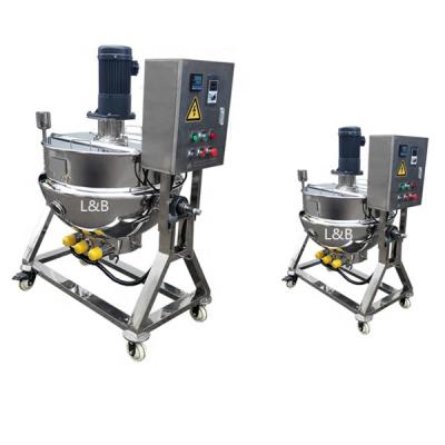 China Vegetable Processing Plant Stainless Steel Steamer / Electric Tilting Jacketed Cooking Kettle With Stirrer for sale