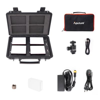 China Aputure MC 4-Light RGBWW Travel Kit Movie Light Full ITS Control 3200K-6500K Color CCT Control RGB Mini Light with Case MC 4-Light Fill Travel Kit for sale