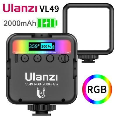 China Type-C Cold Light VL49 RGB Shoe Light 2000mAh 2500K-9000K 800 LUX Magnetic Mini Fill Light 3 Full Color Camera Ulanzi VL49 RGB LED Visuals for sale